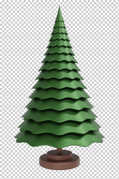 Rendering 3D isolato albero di Natale