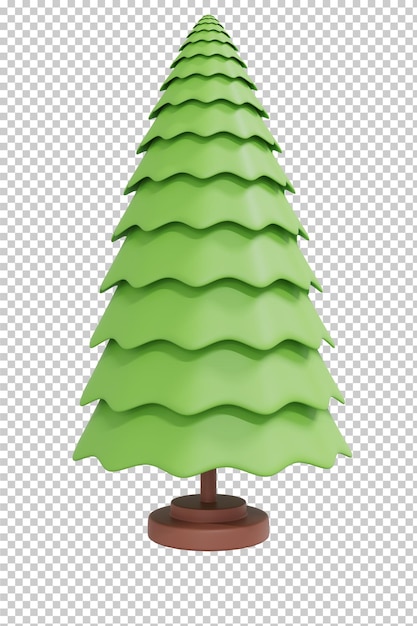 Rendering 3D isolato albero di Natale