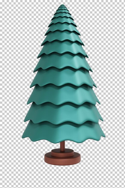 Rendering 3D isolato albero di Natale