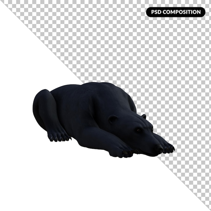 PSD rendering 3d isolato animale dell'orso polare