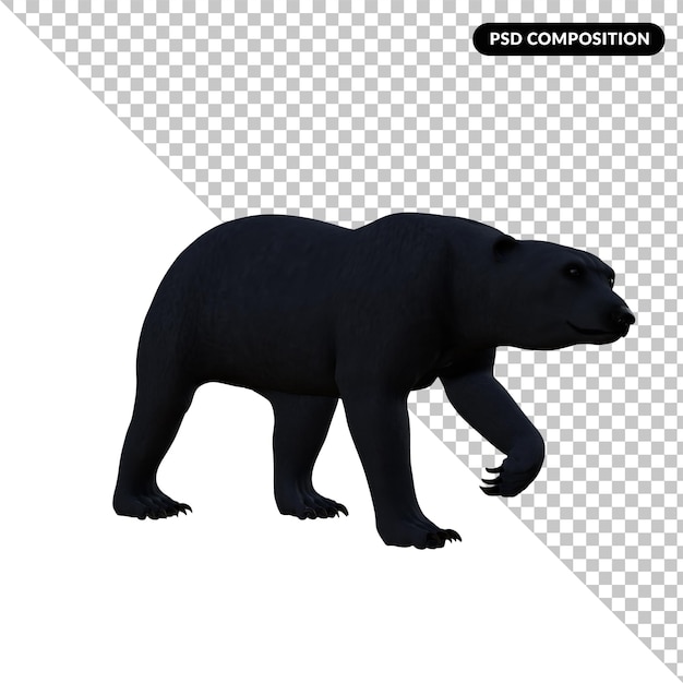 Rendering 3d isolato animale dell'orso polare