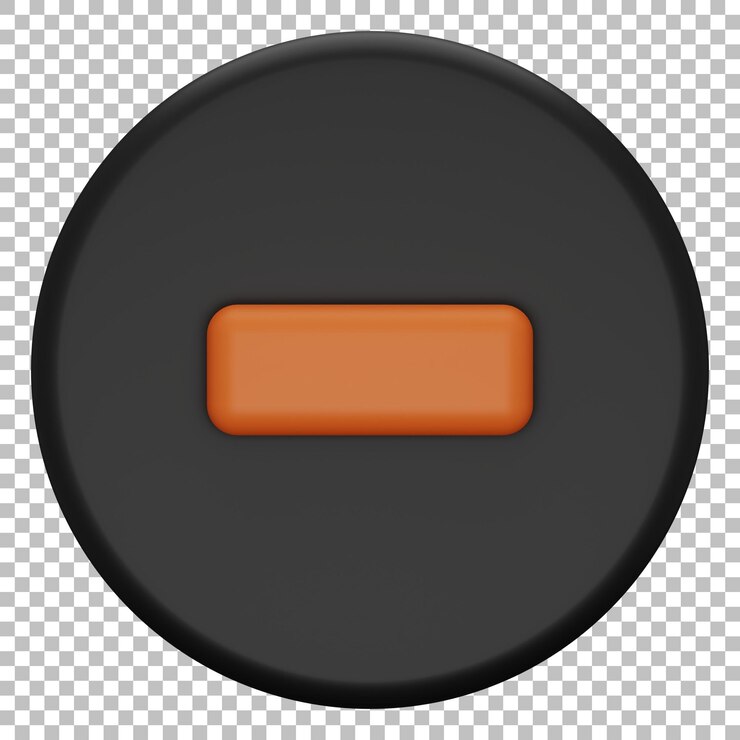 PSD rendering 3d isolato dell'icona del pulsante meno psd