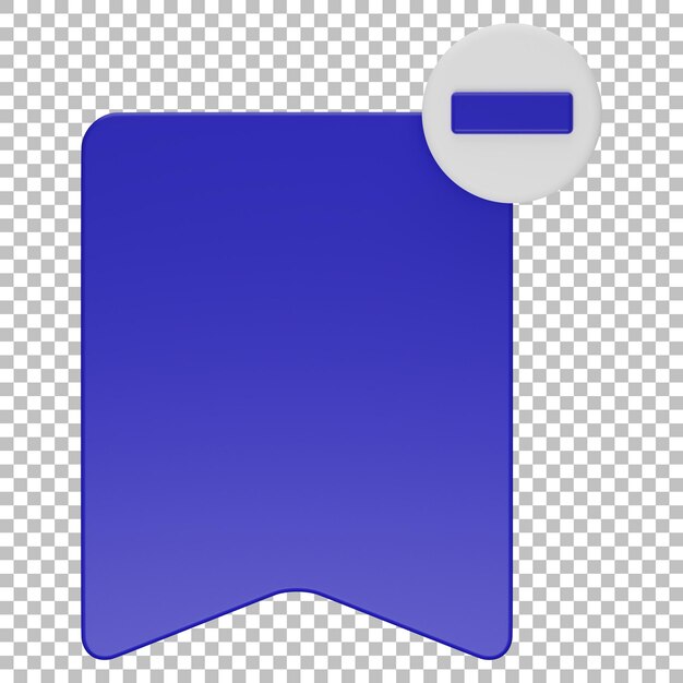 Rendering 3d isolato dell'icona di eliminazione segnalibro psd