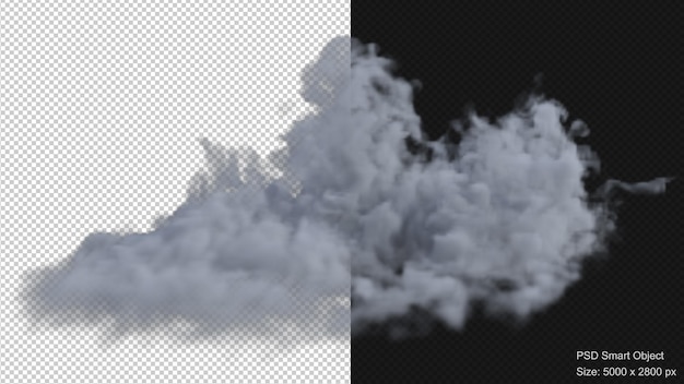 Rendering 3d isolato di esplosione di fumo