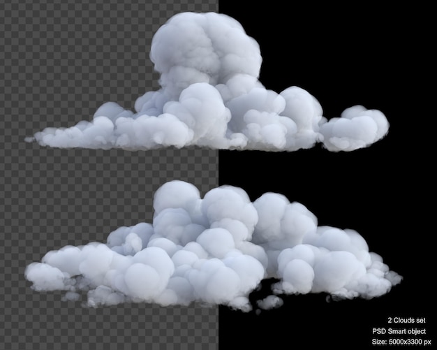 Rendering 3d isolato grumoso di nuvole