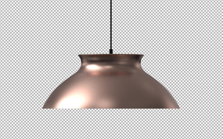 PSD rendering 3d isolato realistico della lampada da soffitto