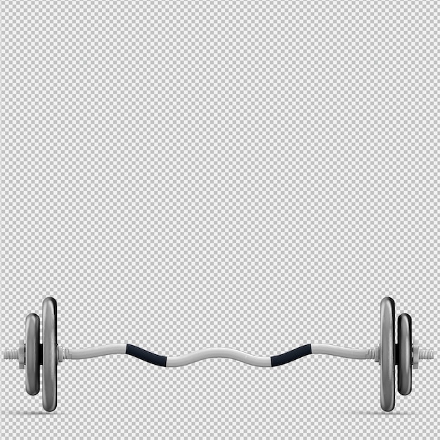 Rendering 3D isométrico de equipos deportivos y de gimnasio