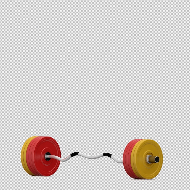 Rendering 3D isométrico de equipos deportivos y de gimnasio