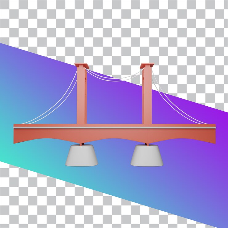 PSD rendering 3d jembatan ampera isolato