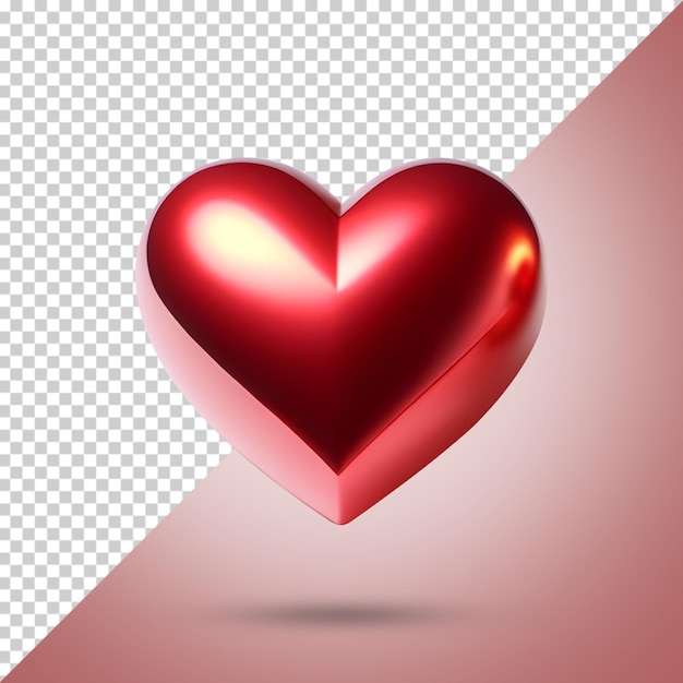 Rendering 3D Joyeux jour de la Saint-Valentin pour un message sur les réseaux sociaux avec une icône de cœur