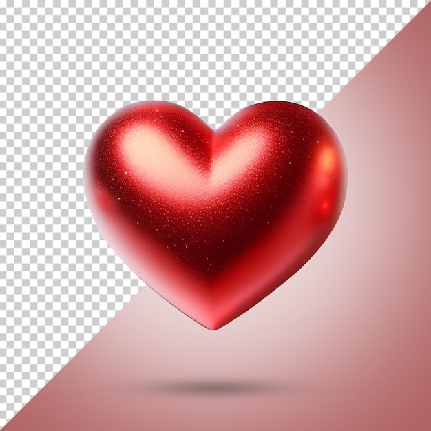 Rendering 3D Joyeux jour de la Saint-Valentin pour un message sur les réseaux sociaux avec une icône de cœur