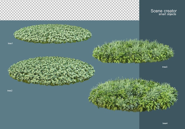Rendering 3D la disposizione dei campi di fiori