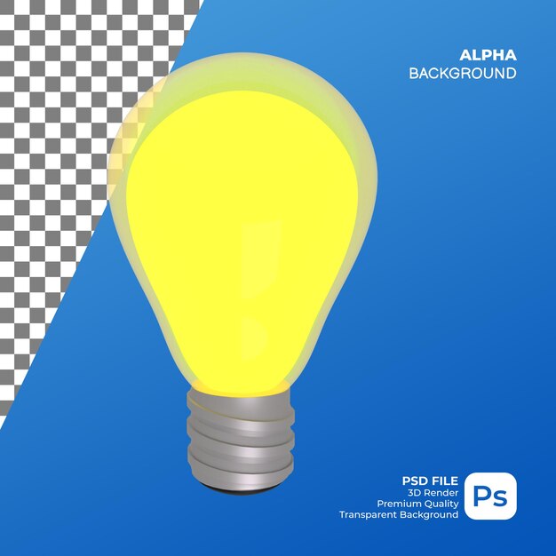 Rendering 3D Lampadina gialla