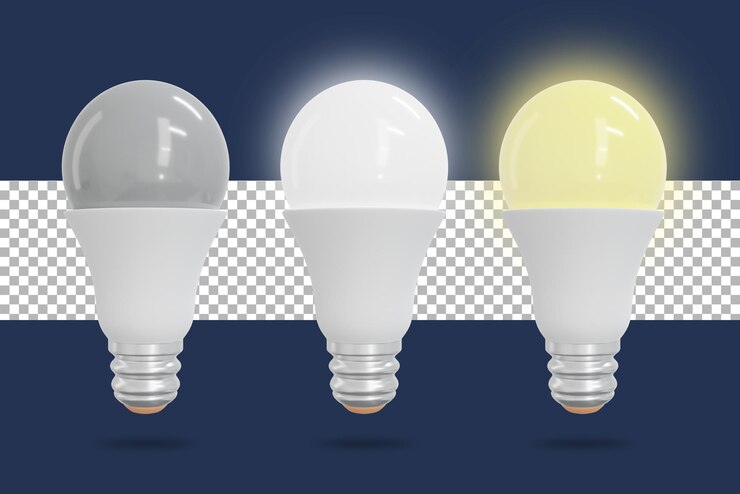 PSD rendering 3d lampadina trasparente premium psd