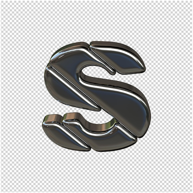 Rendering 3d lettera d'argento