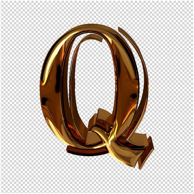 Rendering 3d lettera d'oro