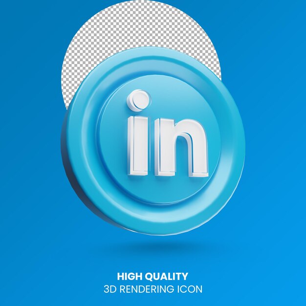 Rendering 3D Linkedin social media icona logo