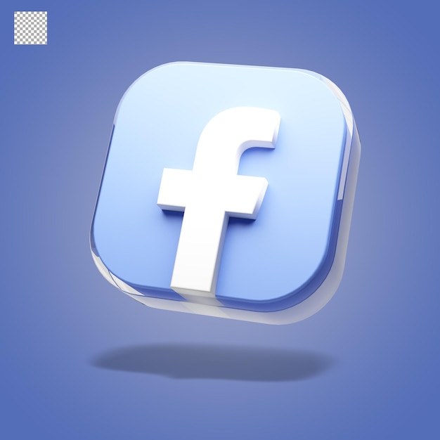 Rendering 3d logo Facebook isolato