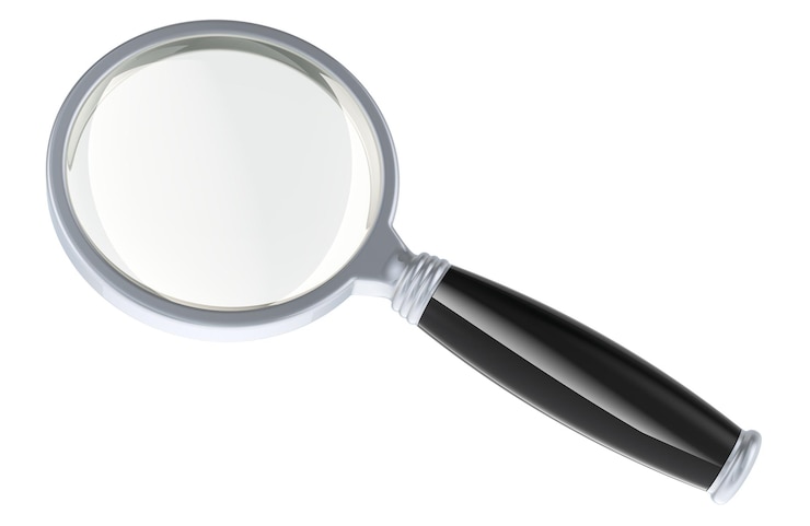 PSD rendering 3d en loupe isolé sur un fond transparent