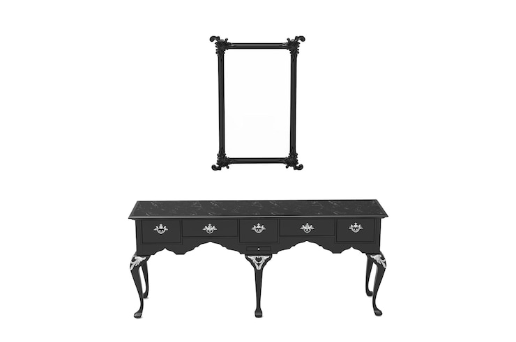 PSD rendering 3d de lujo gris oscuro cuadrado mesa de estilo antiguo aislada en el fondo blanco modelo 3d