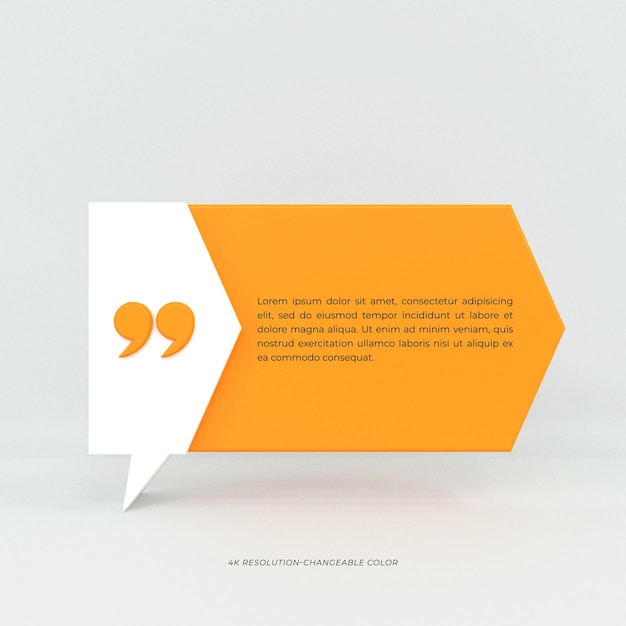 Rendering 3D marcos de citas caja plantillas en blanco realistas diseño de información de texto mínimo caja de banner diseño