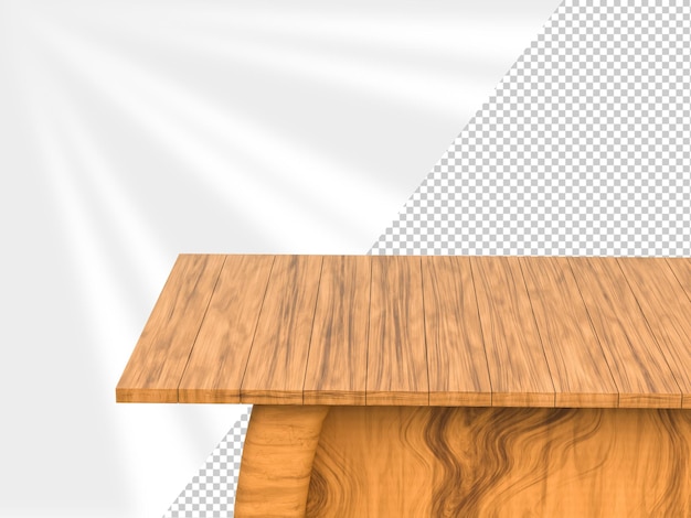 Rendering 3D Mesa de madera vacía utilizada para exhibir o montar sus productos para la publicidad