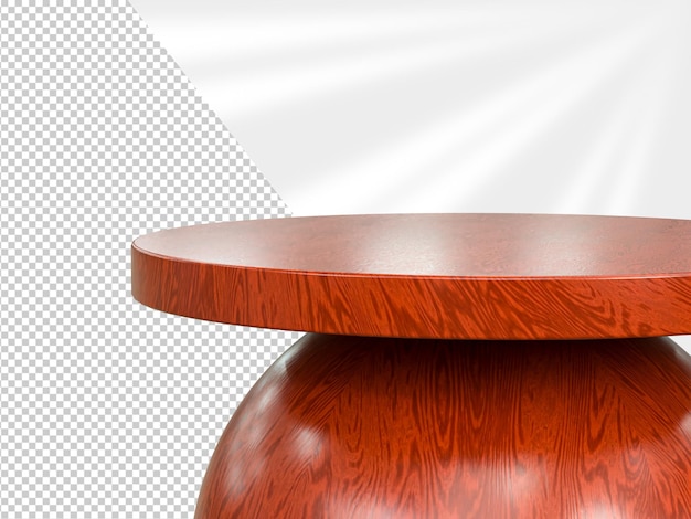 Rendering 3D Mesa de madera vacía utilizada para exhibir o montar sus productos para la publicidad
