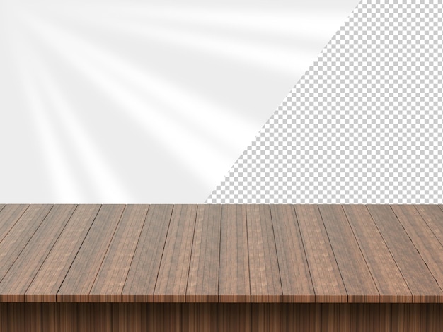 Rendering 3D Mesa de madera vacía utilizada para exhibir o montar sus productos para la publicidad