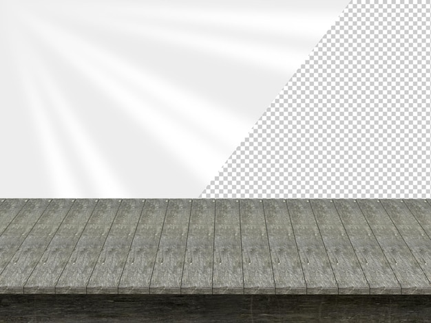 Rendering 3D Mesa de madera vacía utilizada para exhibir o montar sus productos para la publicidad
