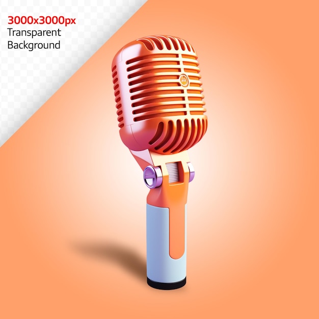 rendering 3d microfono podcast colorato isolato trasparente