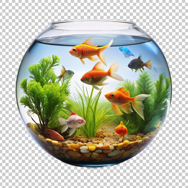 PSD rendering 3d d'un mignon poisson tropical dans un bol