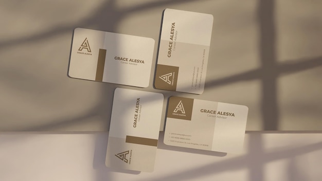 Rendering 3d mockup grigio bianco biglietto da visita