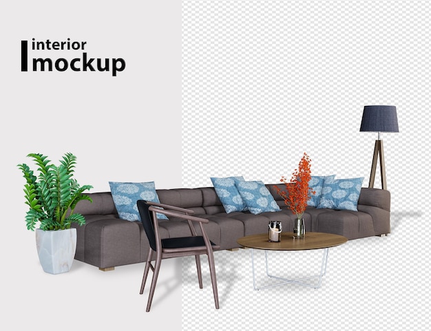 rendering 3d mockup interni