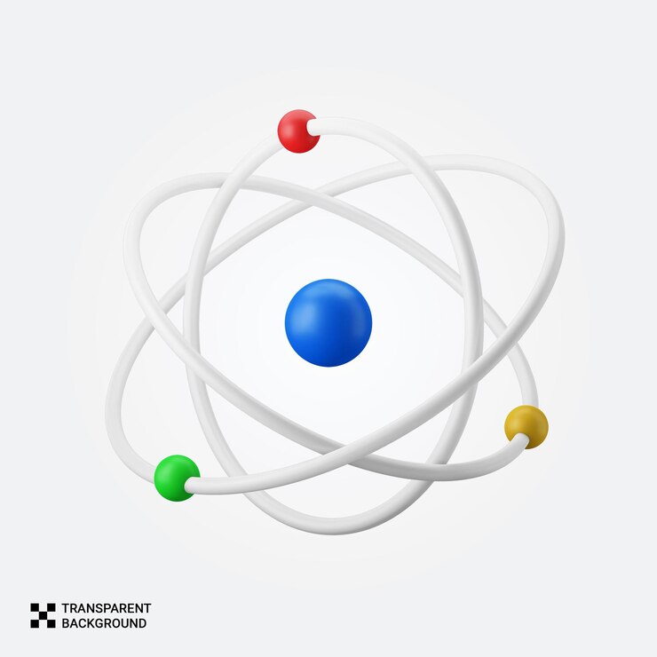 PSD rendering 3d d'un modèle atomique