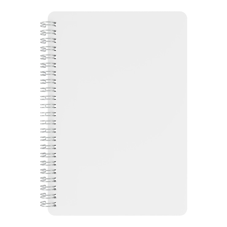 PSD rendering 3d de notebook spirale en papier isolé sur un fond transparent
