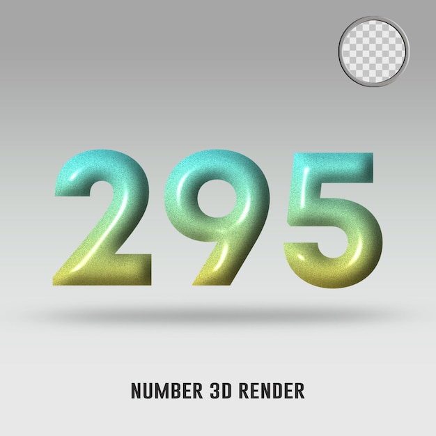 Rendering 3D numero 295 colore sfumato tosca giallo