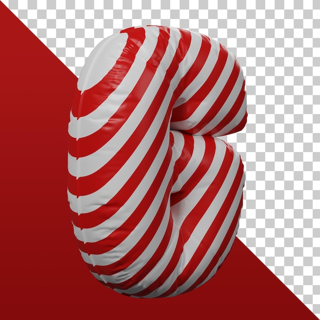 rendering 3d numero 6 3d isolato Psd Premium