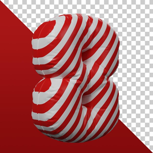 rendering 3d numero 8 3d isolato Psd Premium