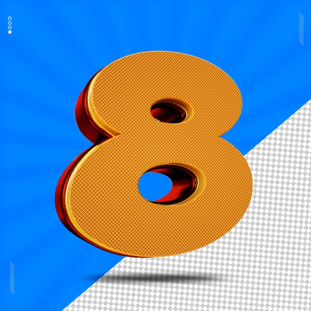 rendering 3d numero 8 font wafer
