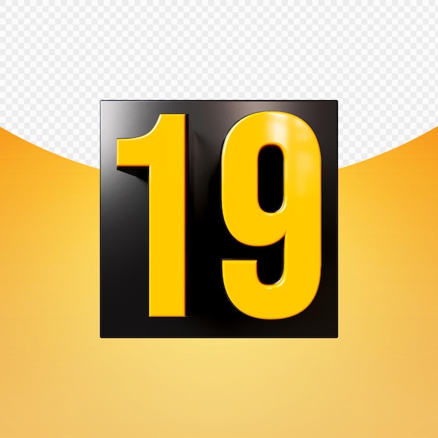 Rendering 3D numero premium psd
