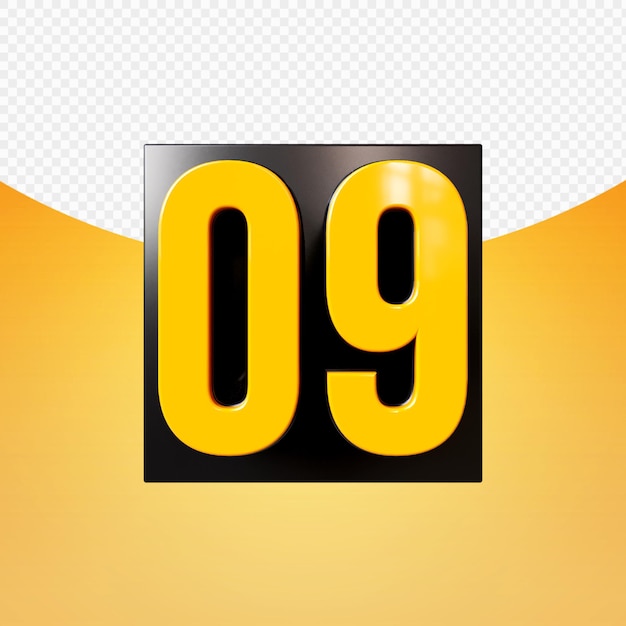 Rendering 3D numero premium psd