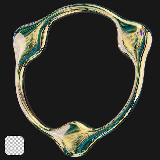 Rendering 3D d'objets métalliques sur fond transparent