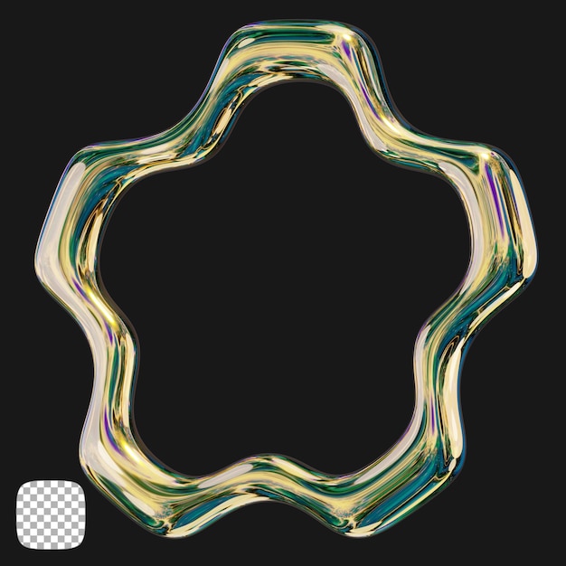 Rendering 3D d'objets métalliques sur fond transparent