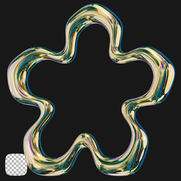 Rendering 3D d'objets métalliques sur fond transparent