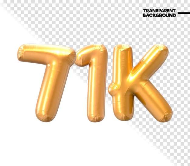 Rendering en 3D de l'or numéro 71K