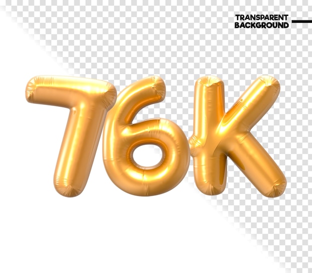 Rendering en 3D de l'or numéro 76K