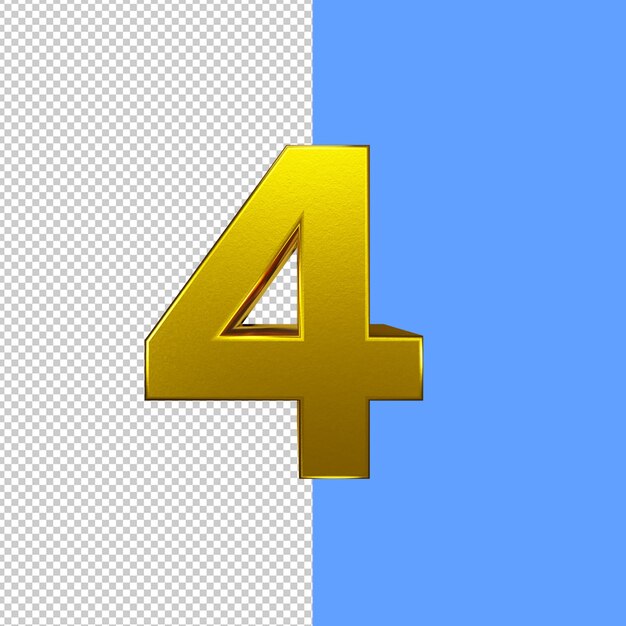 rendering 3d oro numero 4
