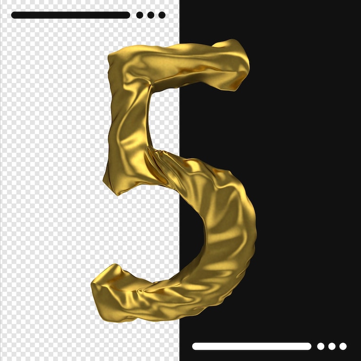 PSD rendering 3d palloncino numero 5