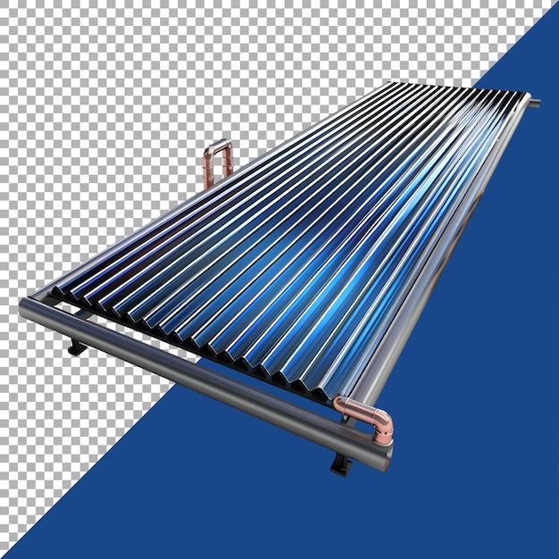 PSD rendering 3d d'un panneau solaire à tuyau de chaleur sous pression sur un fond transparent ai généré