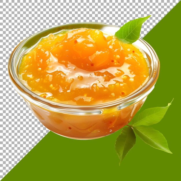 PSD rendering 3d d'une pâte de mangue purée dans un bol sur un fond transparent ai généré